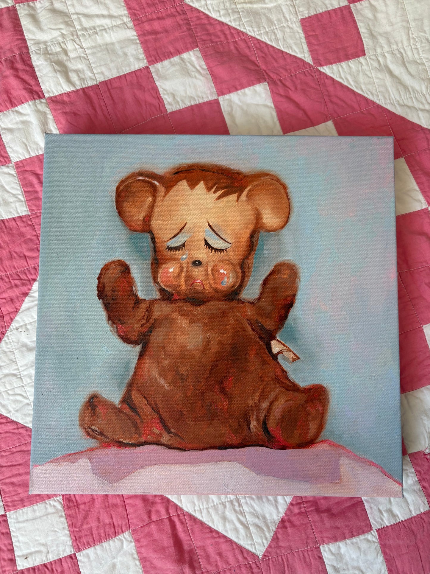 Crybaby oil painting