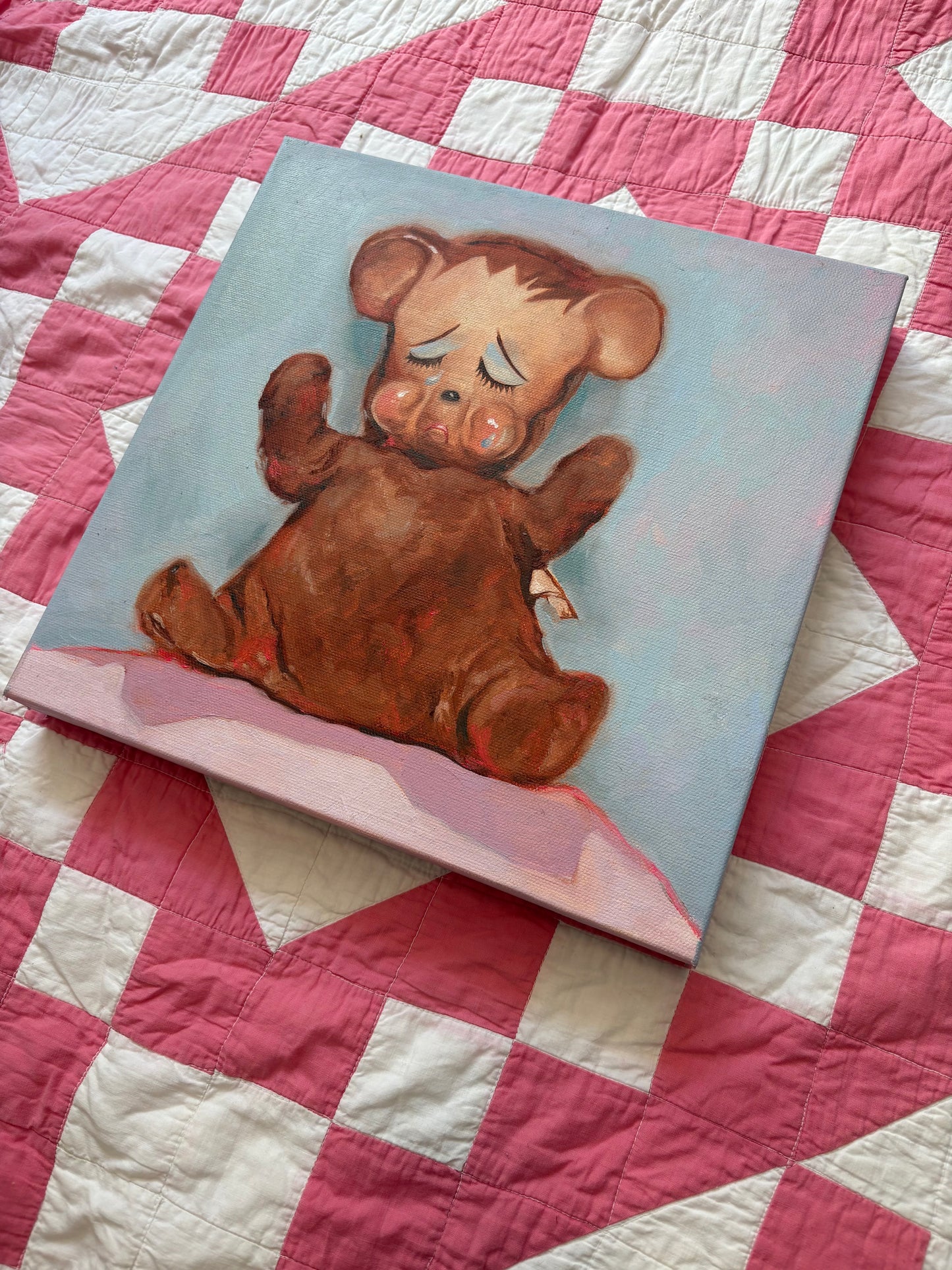Crybaby oil painting