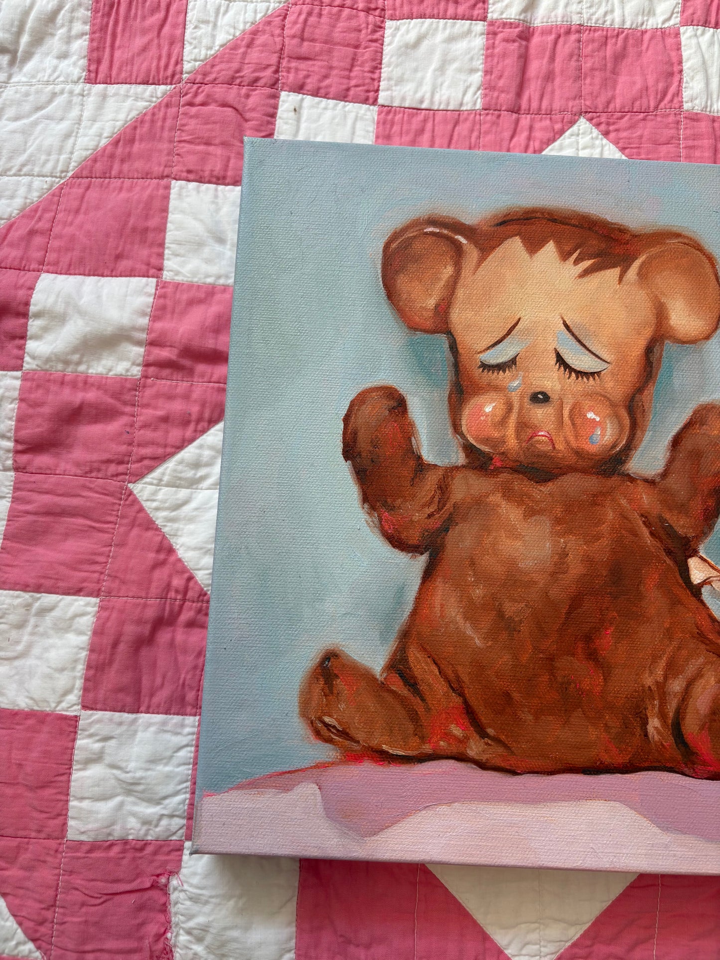 Crybaby oil painting