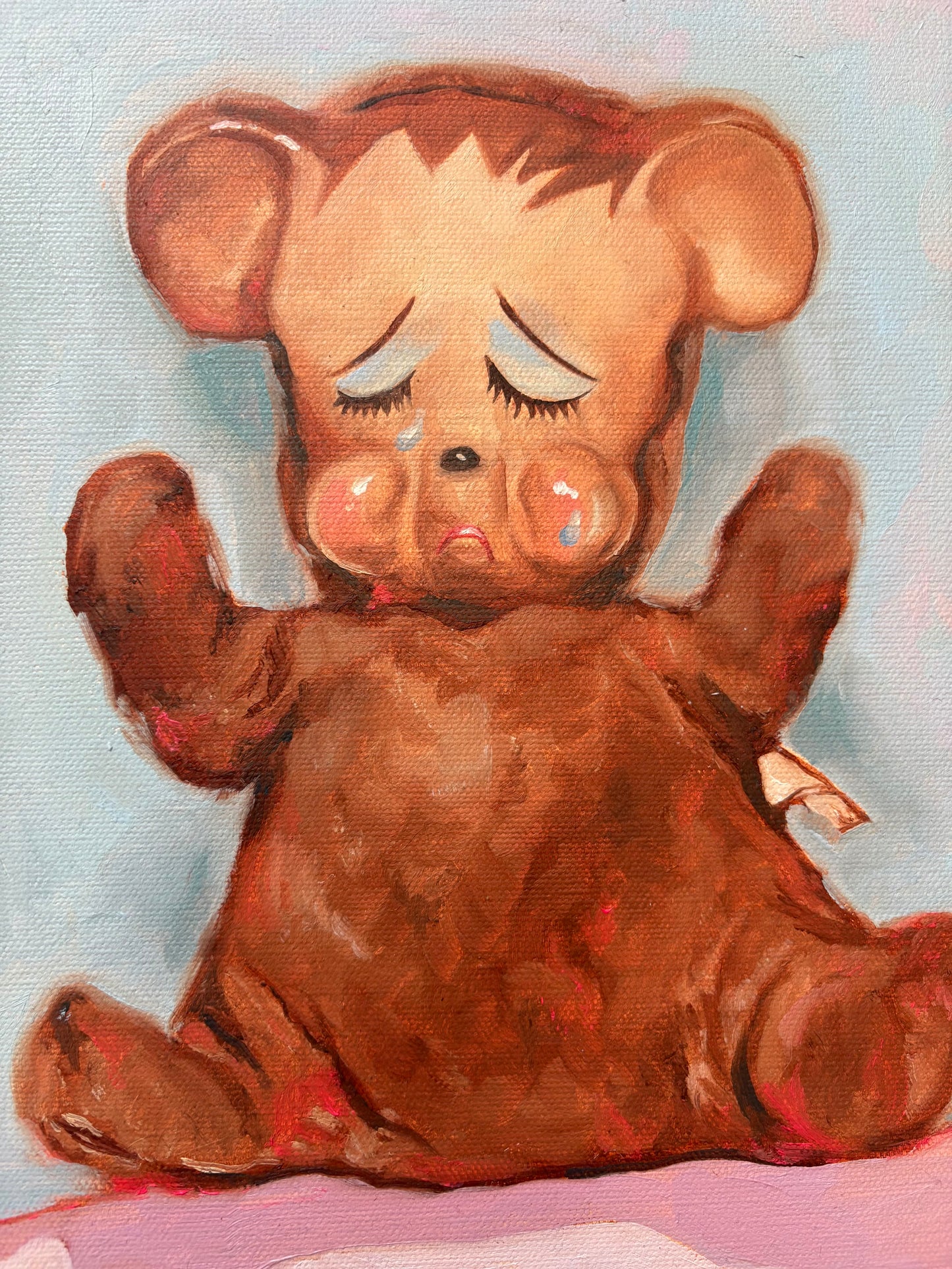 Crybaby oil painting