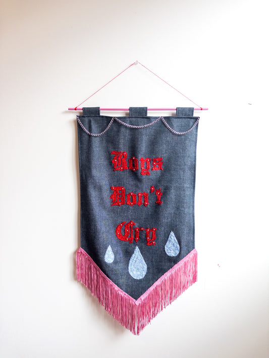 Boys Don't Cry Chanstitched Banner