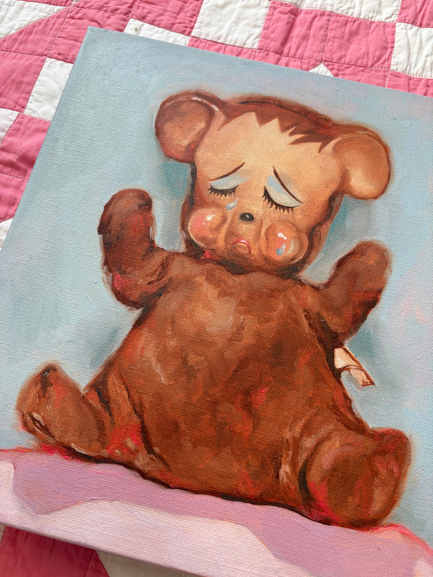 Crybaby oil painting